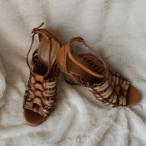 Cole Haan 4" Wedge Sandal with Snake Skin Pattern